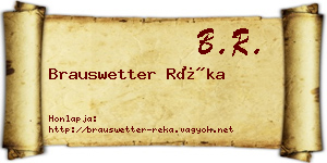 Brauswetter Réka névjegykártya