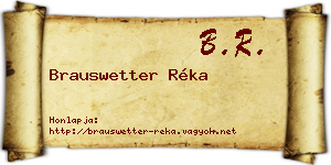 Brauswetter Réka névjegykártya